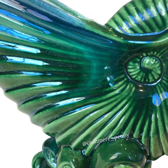 Vintage Royal Haeger Ceramic Green Nautilus Shell Vase Art Deco - Picture 4 of 9